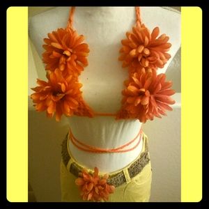 flowered bikini top